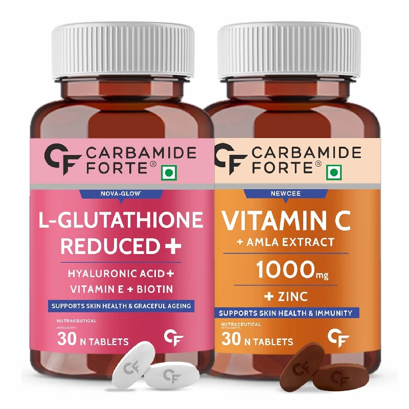 Carbamide Forte Japanese Reduced L Glutathione Tablets with Vitamin C from Amla Extract Combo Pack, 120 g-1.webp